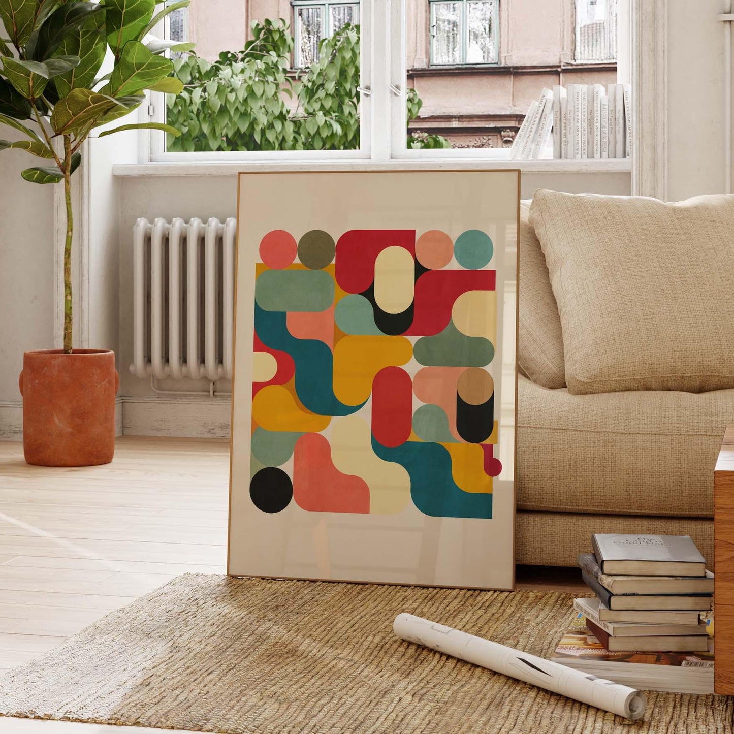 Bold Colorful Abstract Wall Art Print - Large Modern Art