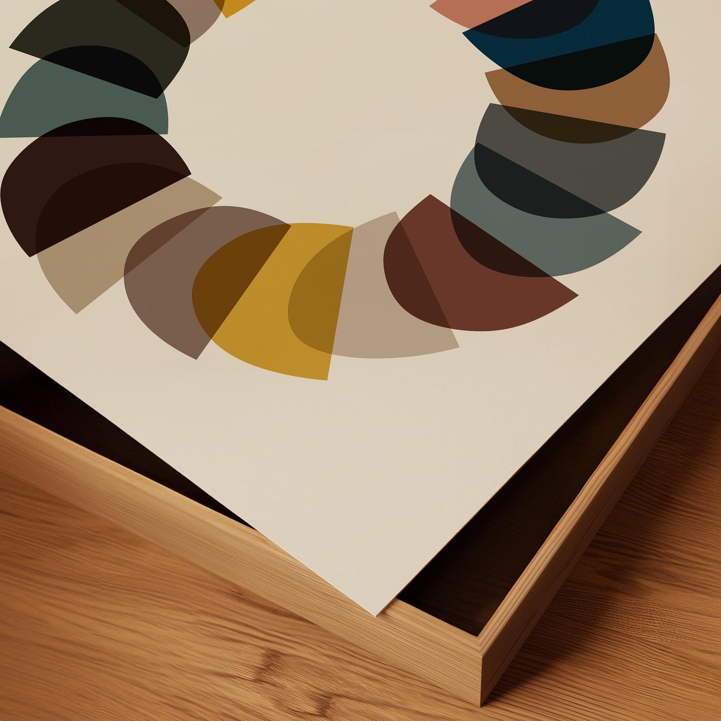 Mid Century Modern Circle Print - Square Wall Art