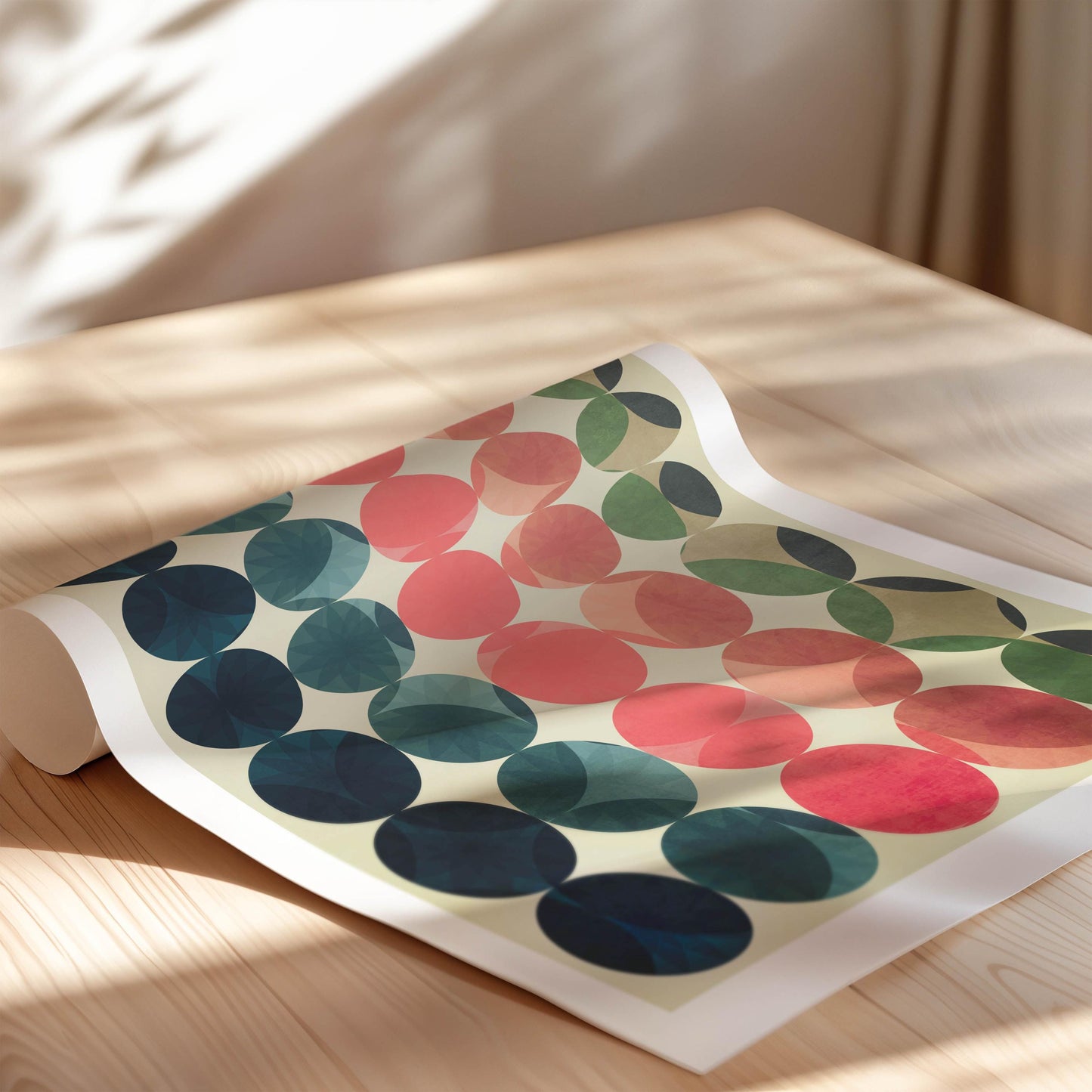 Mid Century Modern Circles Art Print - Abstract Earth Tones