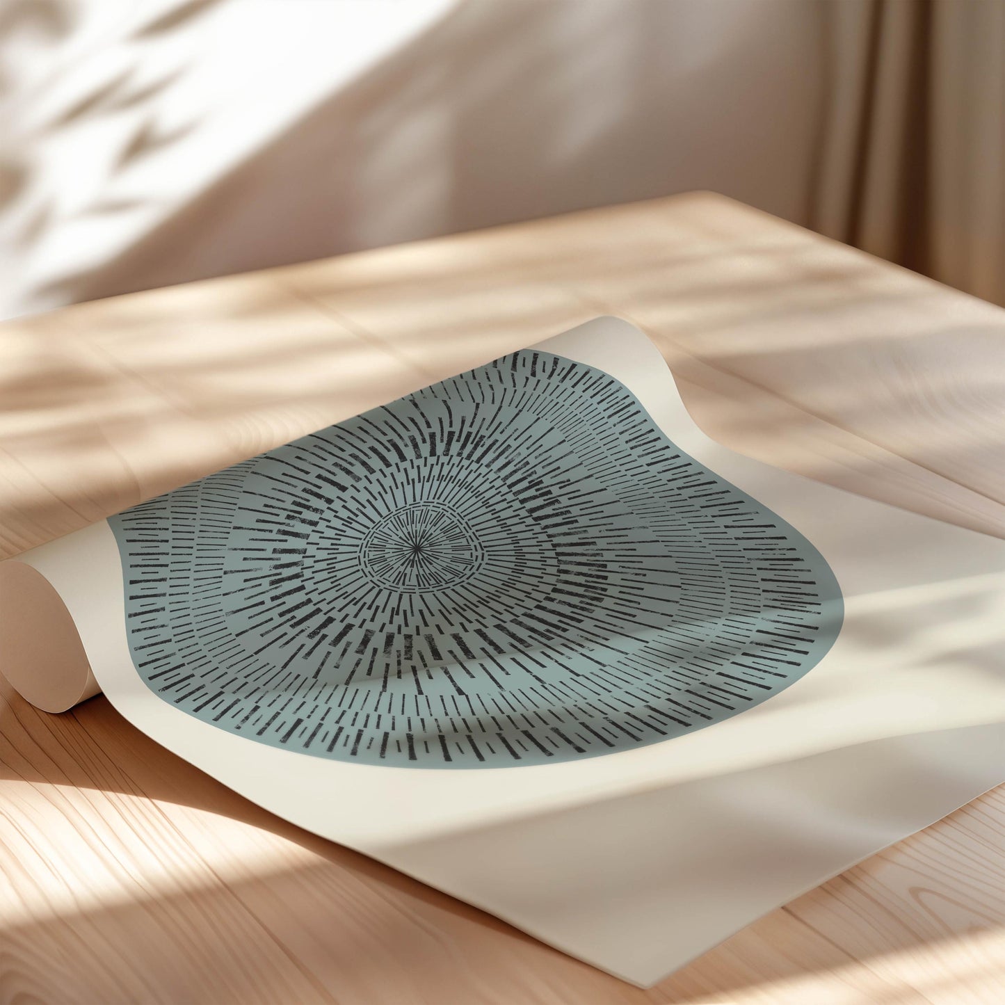 Duck Egg Blue Abstract Wall Art - Simple Illustration Print