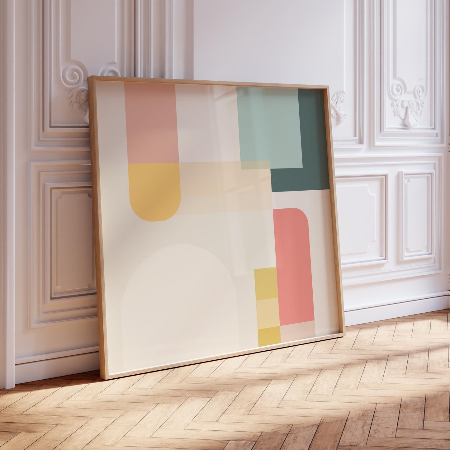 Set of 2 Pastel Geometric Square Prints