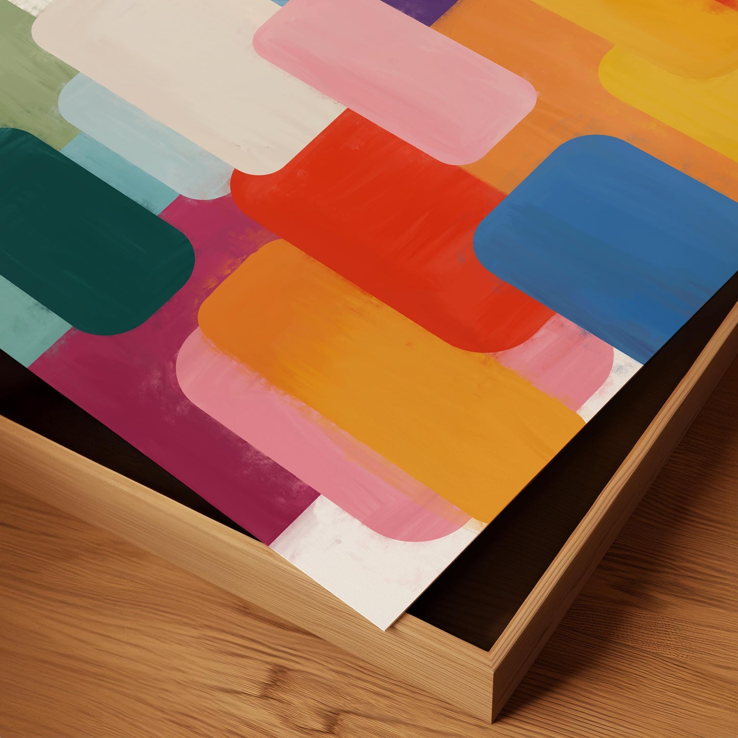 Bright Colorful Abstract Art - Geometric Square