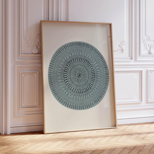 Duck Egg Blue Abstract Wall Art - Simple Illustration Print