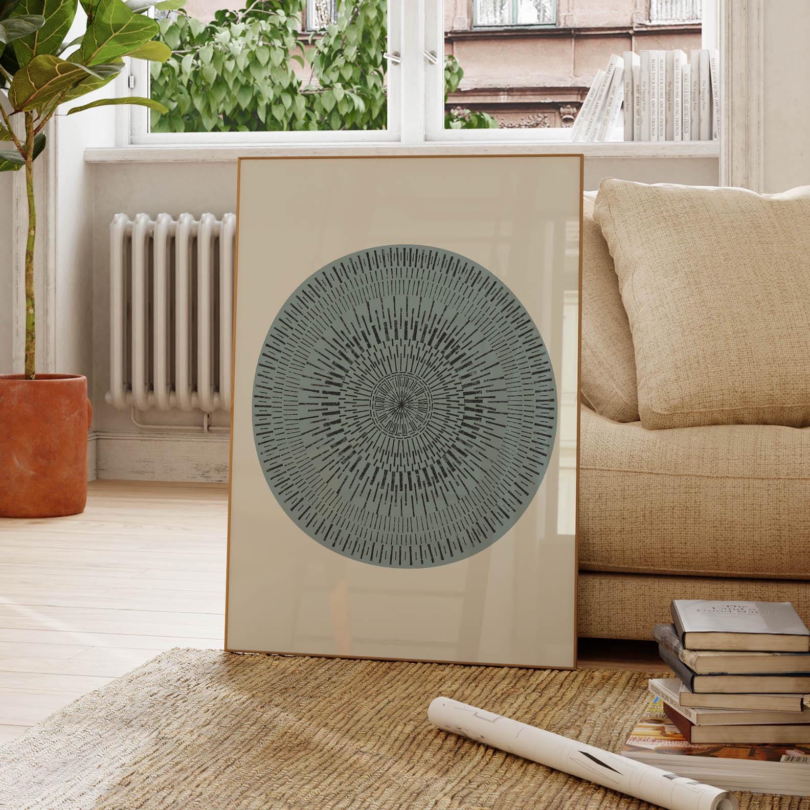 Duck Egg Blue Abstract Wall Art - Simple Illustration Print