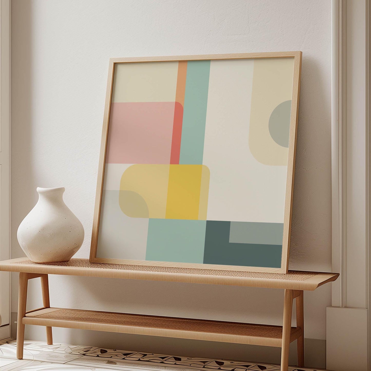 Set of 2 Pastel Geometric Square Prints