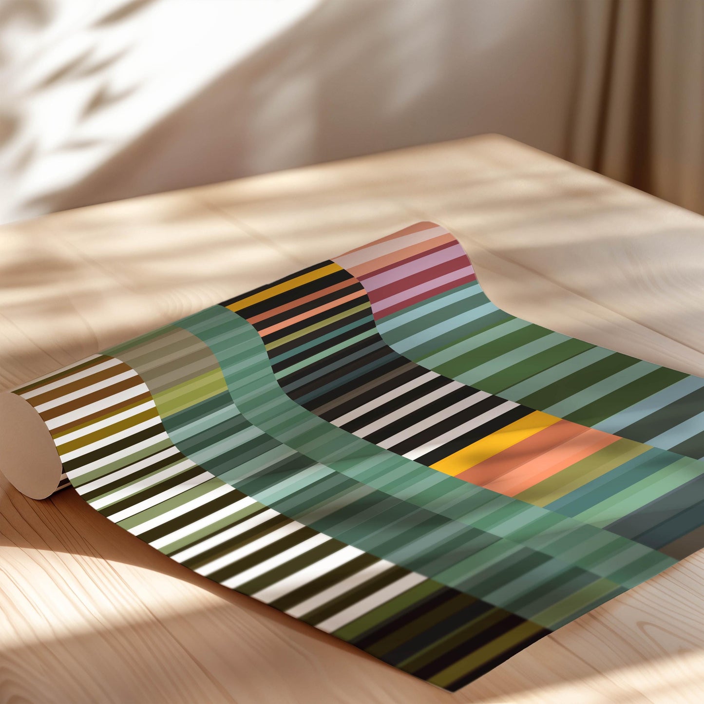 Colorful Stripes Wall Art Print - Modern Abstract Art