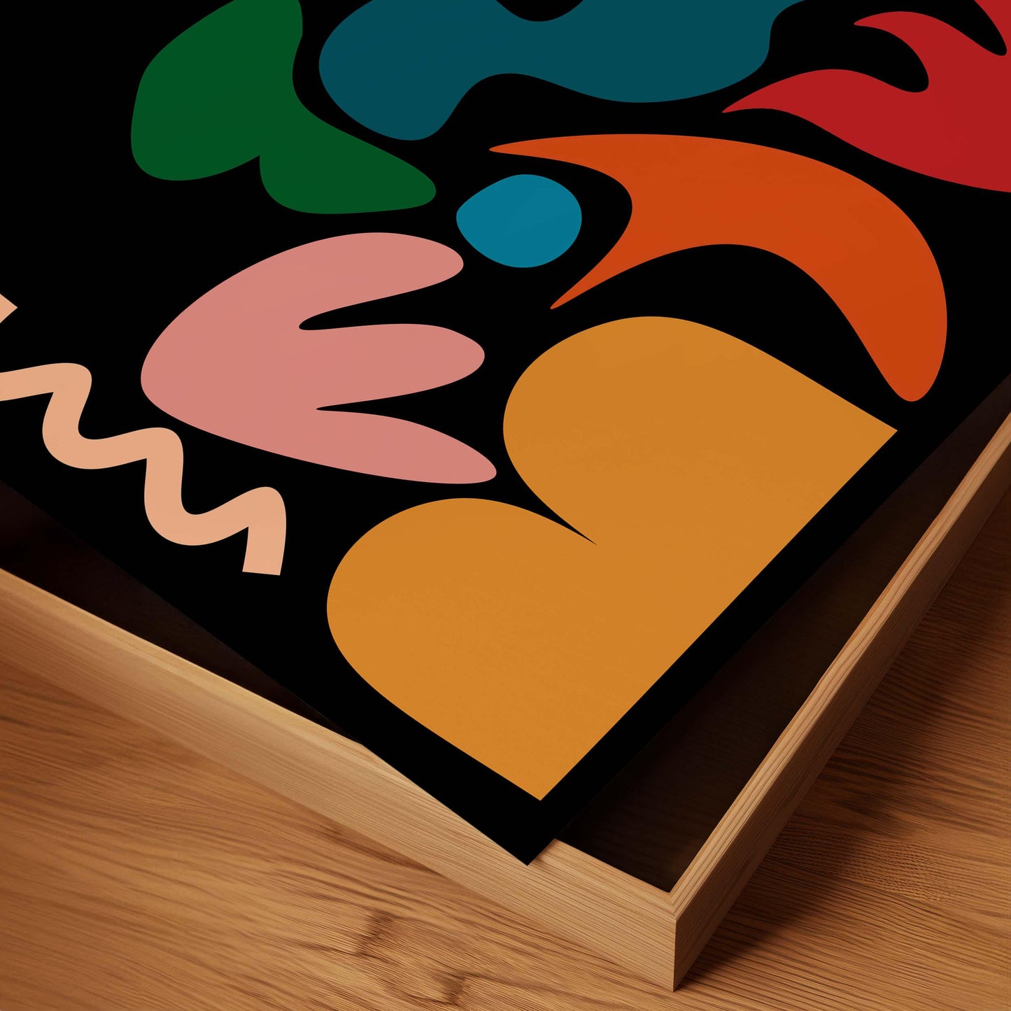 Funky Colorful Abstract Print - Playful Modern Shapes in Square