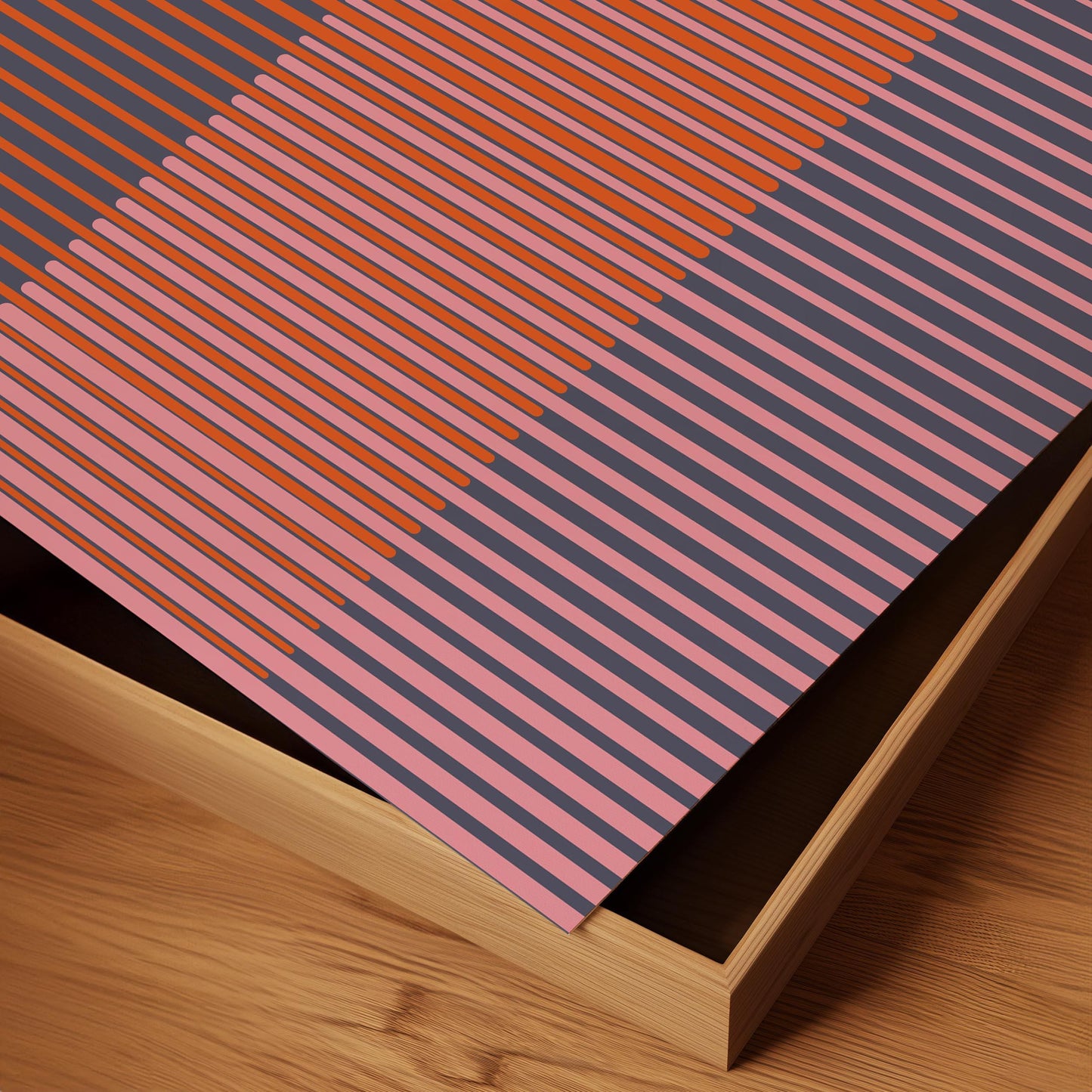 Set of 2 Blue and Pink Line Art Prints - Square Abstract Art