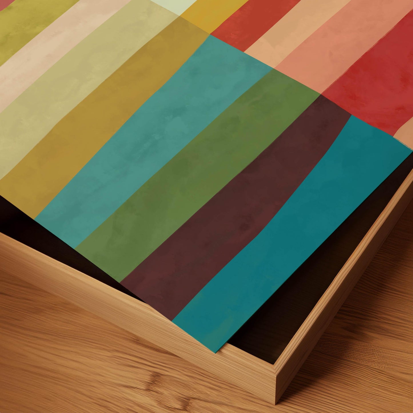 Colorful Striped Abstract Wall Art - Square Painting