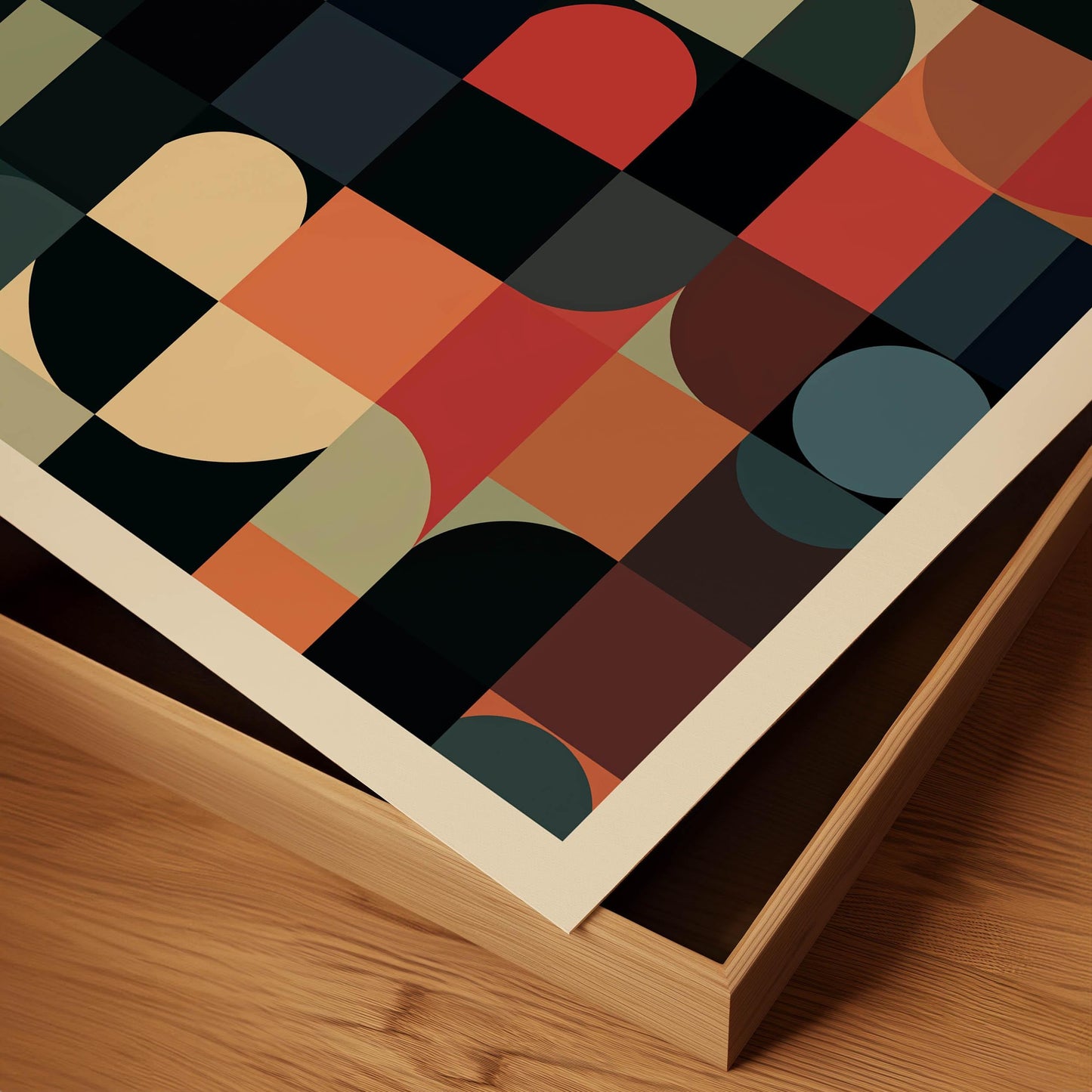 Cool Earth Tones Abstract Square Art Print