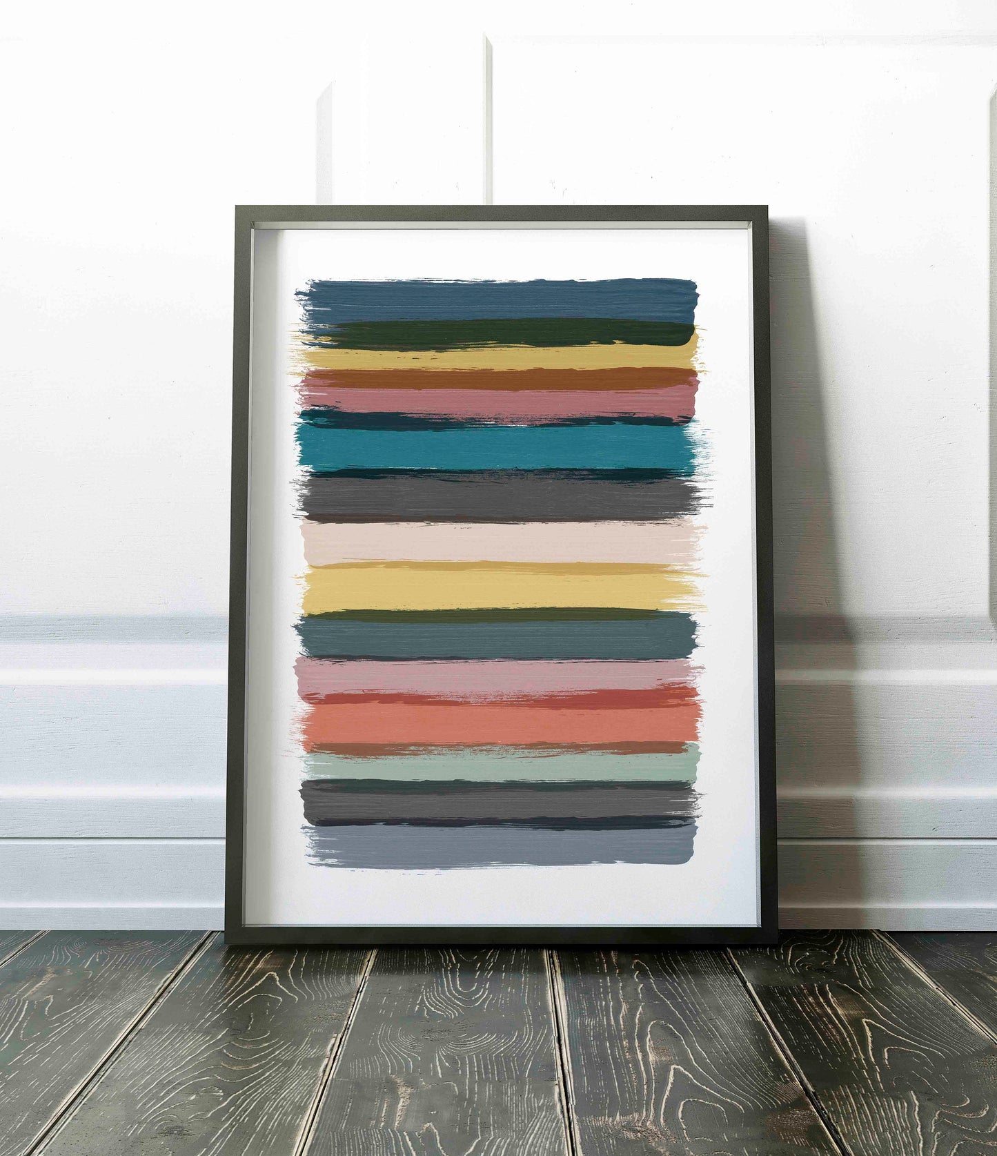 Colorful Abstract Painting Brush Line Art Print