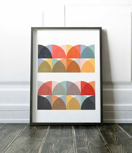 Fun Colorful Mid Century Poster Print