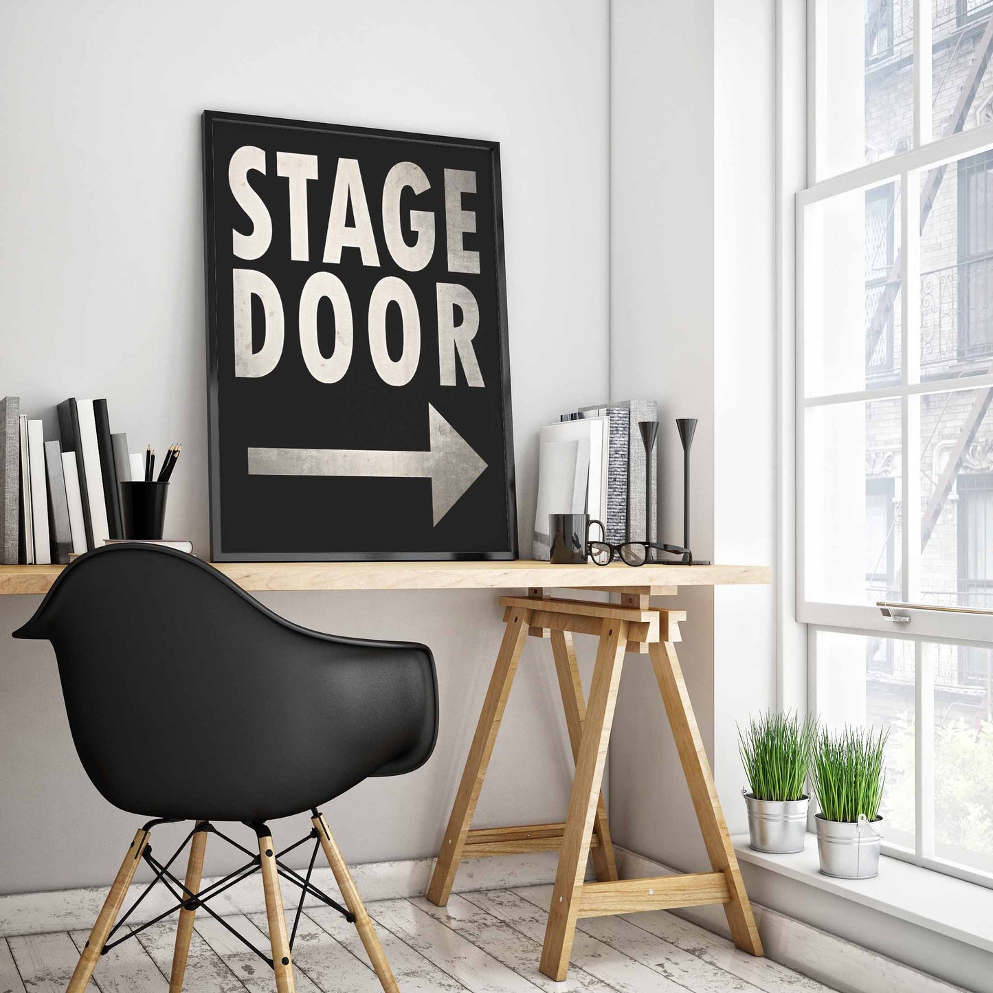 Cool Stage Door Modern Text Art Print