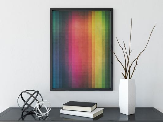 Cool Rainbow Pixel Abstract Art Print