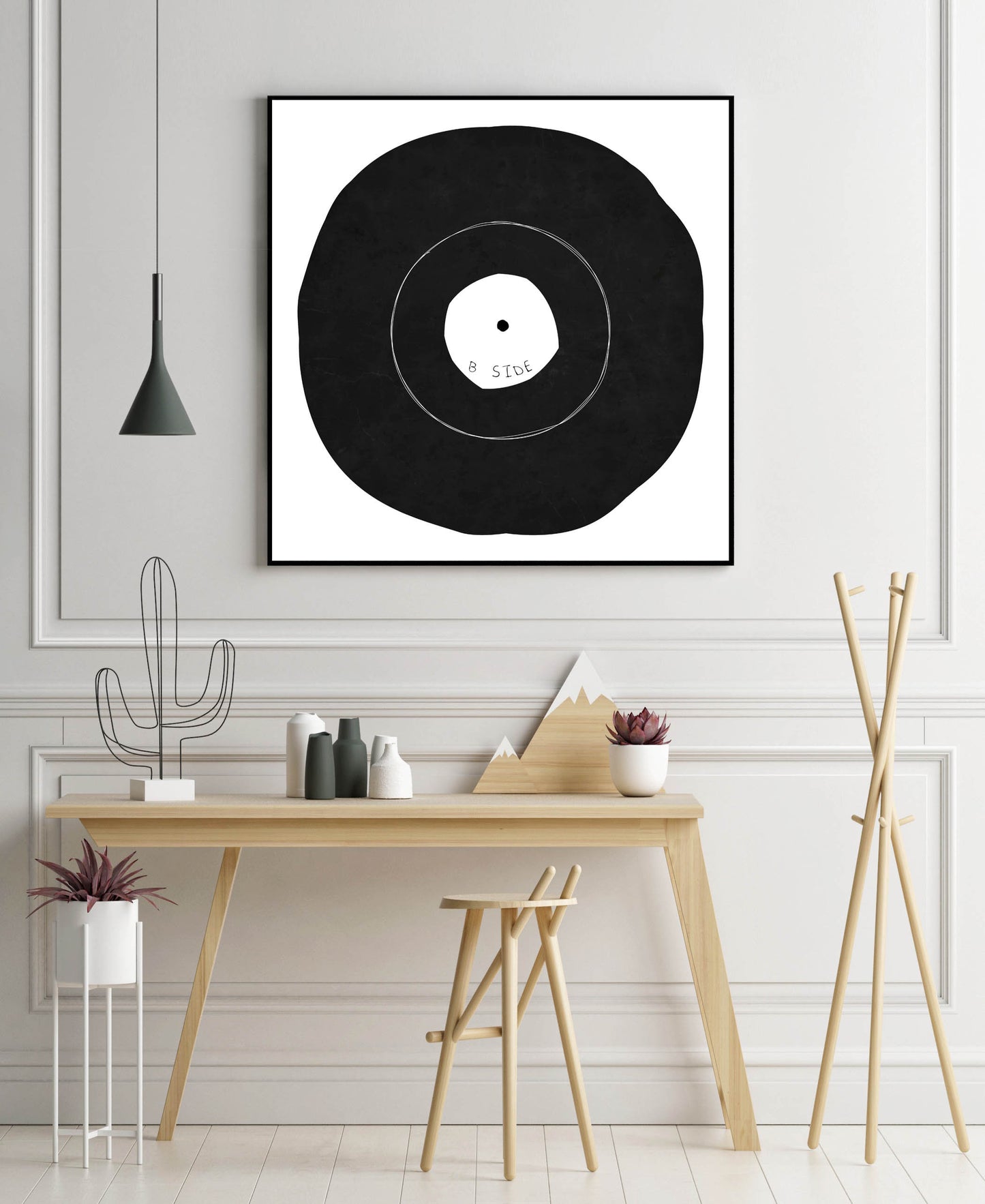 Set of 2 Minimal Abstract Vinyl Art, Square Prints