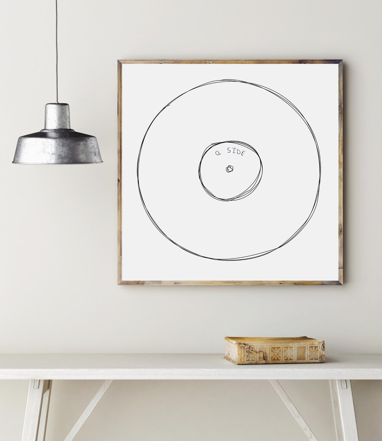 Set of 2 Minimal Abstract Vinyl Art, Square Prints