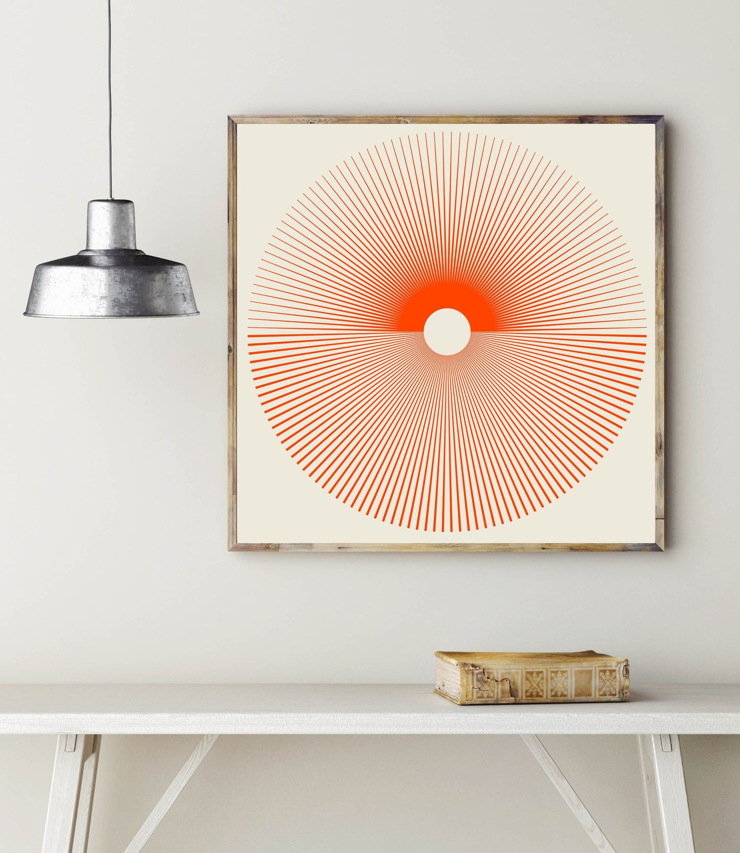 Red Sun Burst Print Sun Print Boho Sun Wall Art Modern Abstract Line Art Boho Modern Wall Decor Sunshine Print Mid Century Poster Square Art
