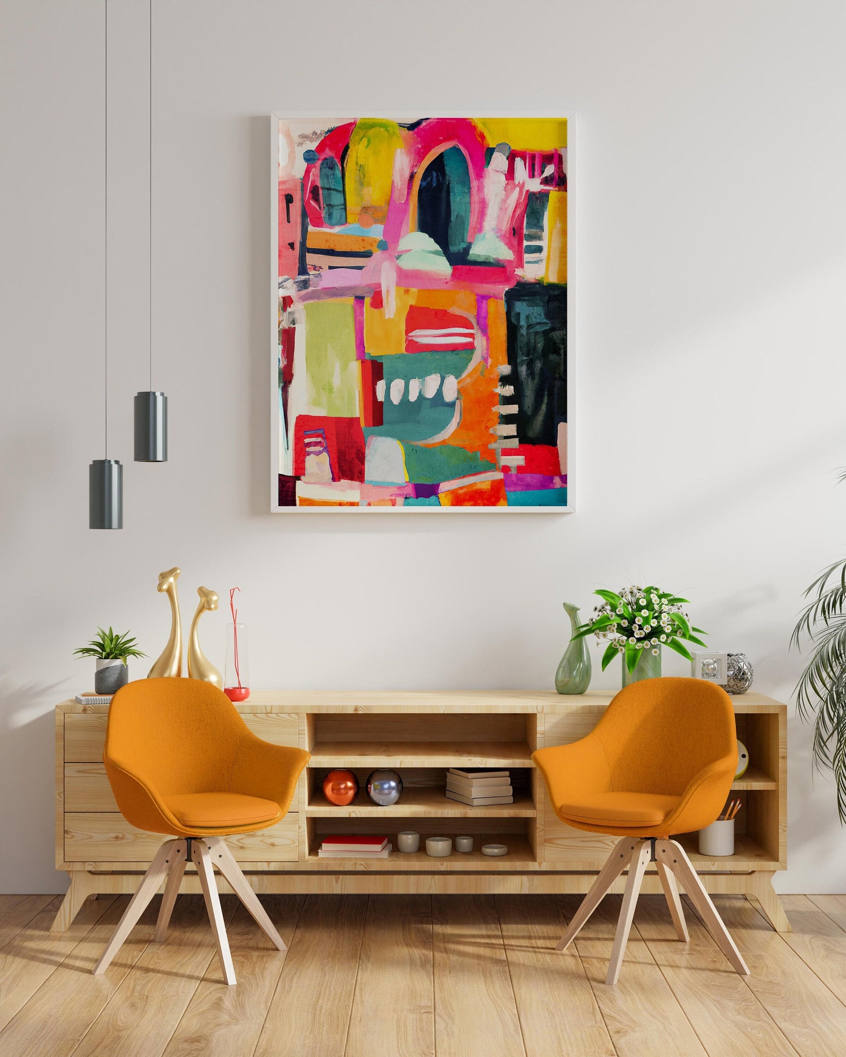Large Colorful Vibrant Wall Art Print Bold Bright Abstract Modern Painting Extra Large Living Room Print Painting Print Fun Office Decor