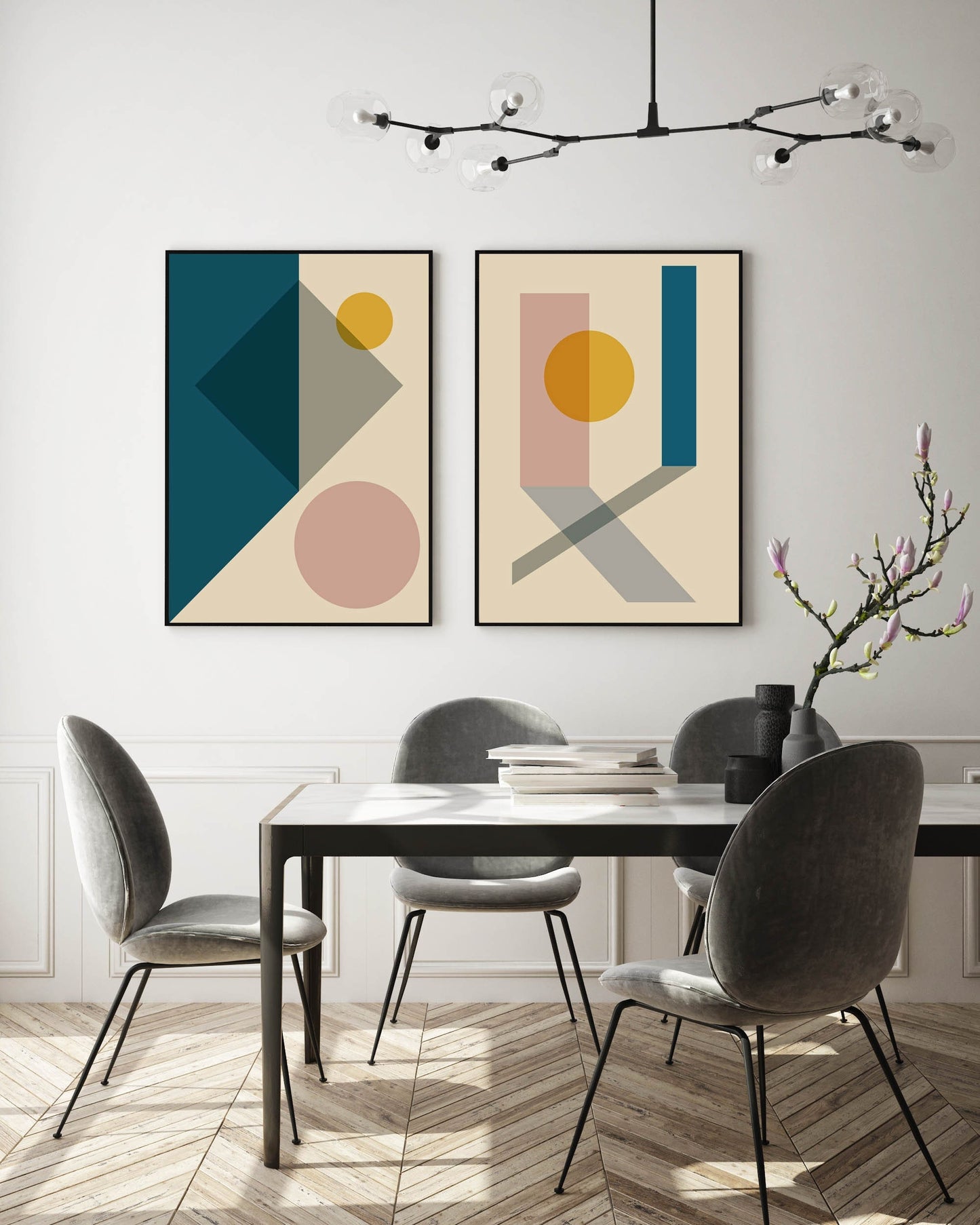 Set of 2 Boho Modern Geometric Prints