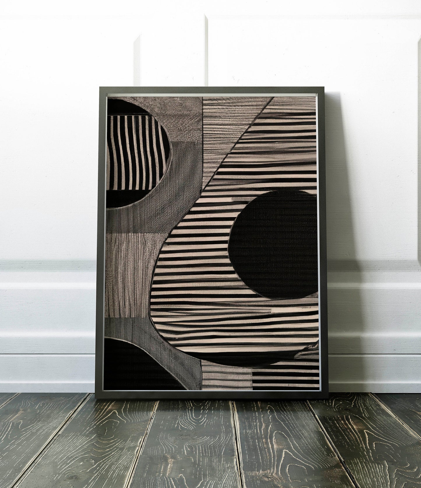 Black and White Abstract Illustration Art Print