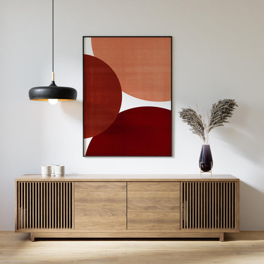 Dark Modern Red Abstract Art Print