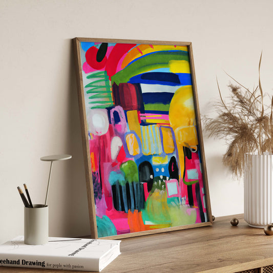 Bright Colorful Abstract Painting Art Print