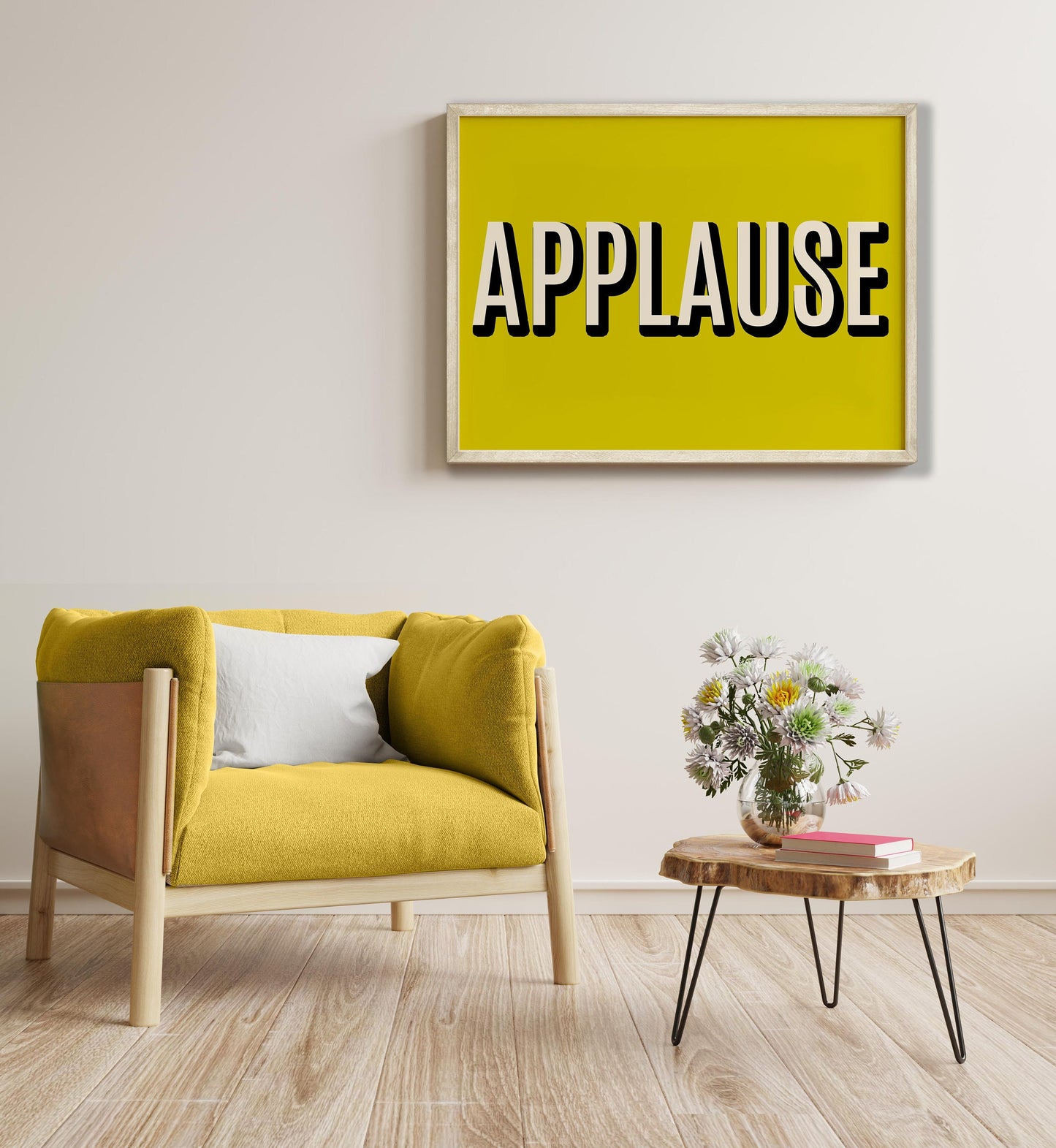 Cool Yellow Applause Text Art Print