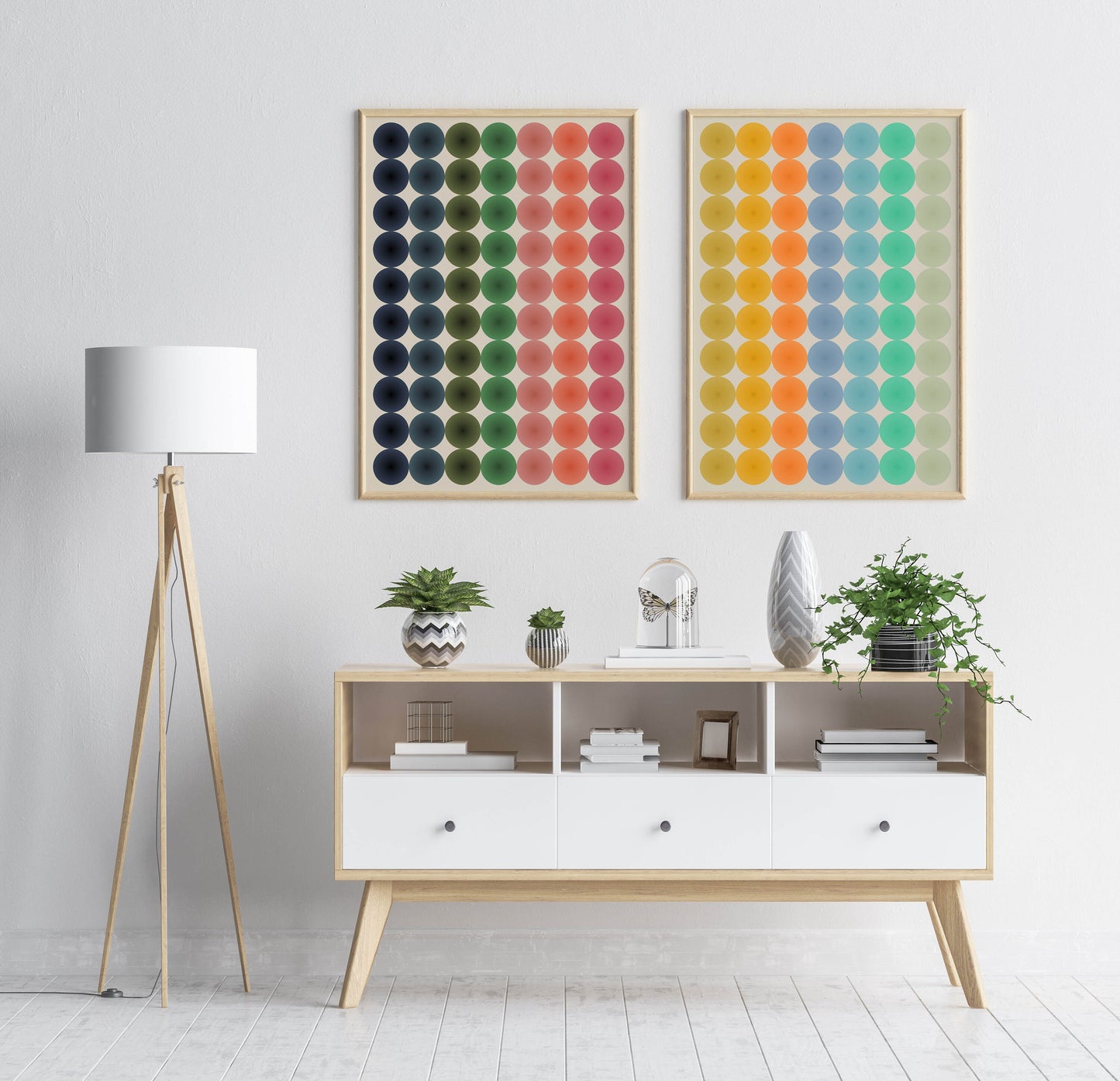 Fun Colorful Abstract Large Wall Art Set of 2 Prints Bold Artwork Abstract Shapes Living Room Wall Art Office Decor Muticolor Poster Prints