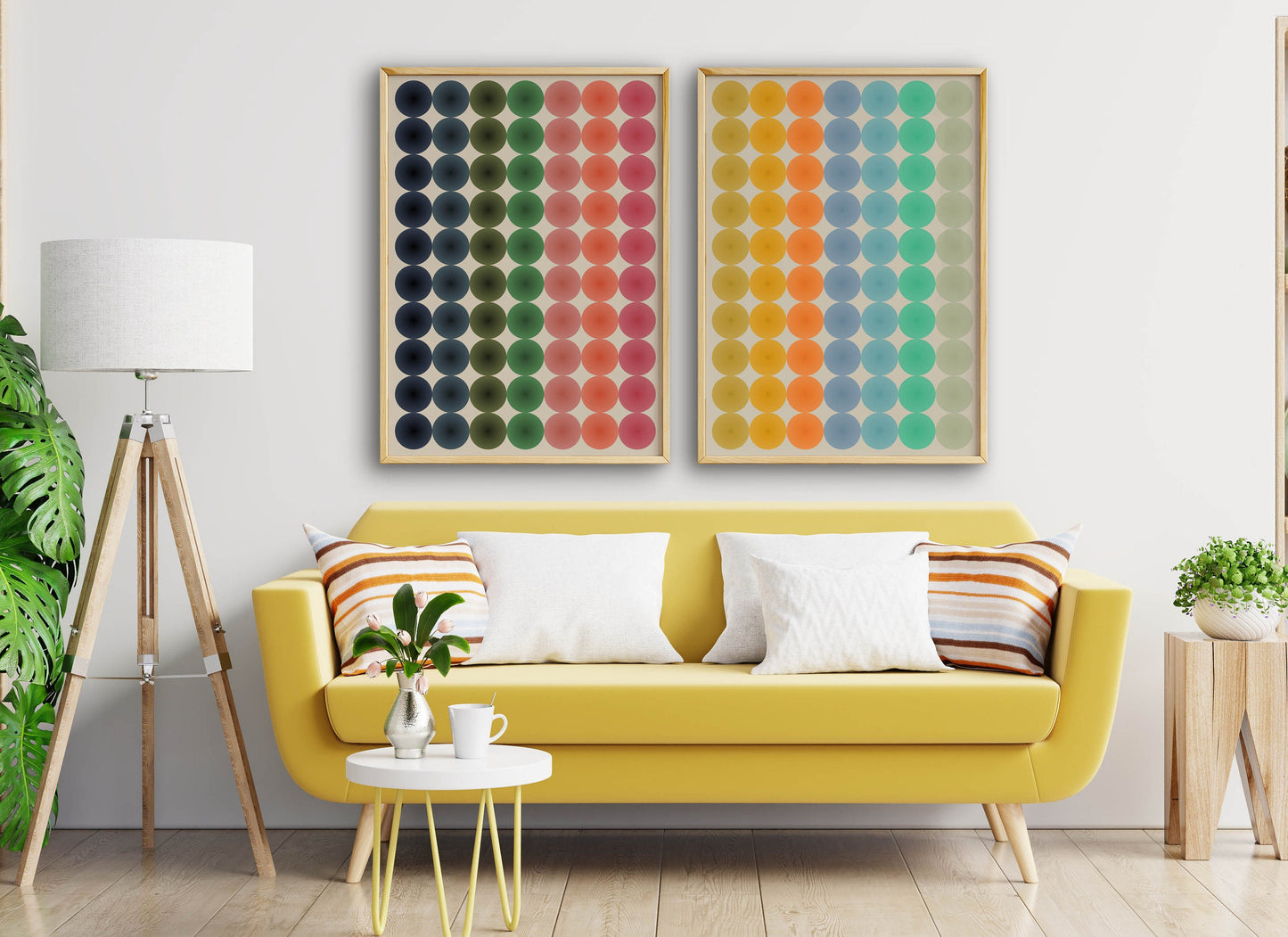 Fun Colorful Abstract Large Wall Art Set of 2 Prints Bold Artwork Abstract Shapes Living Room Wall Art Office Decor Muticolor Poster Prints