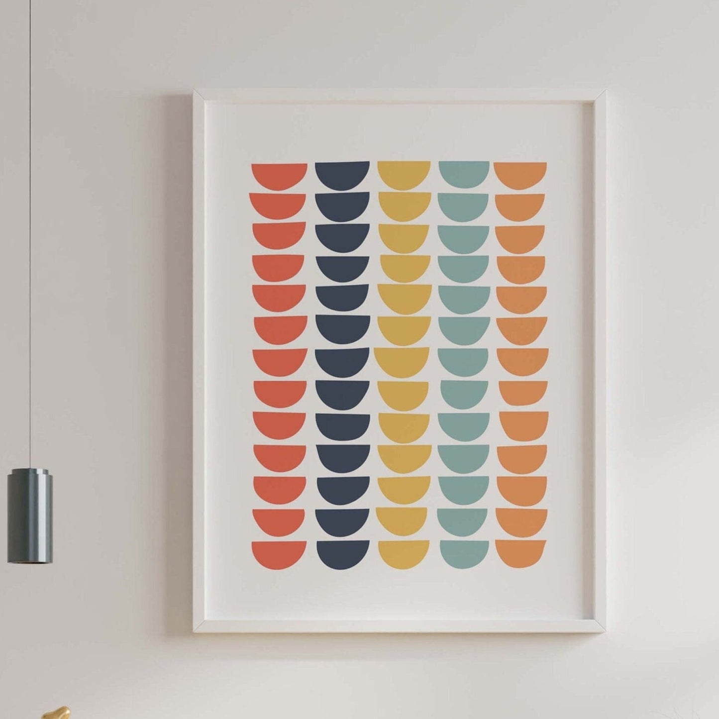 Cute Colorful Mid Century Scandi Art Print