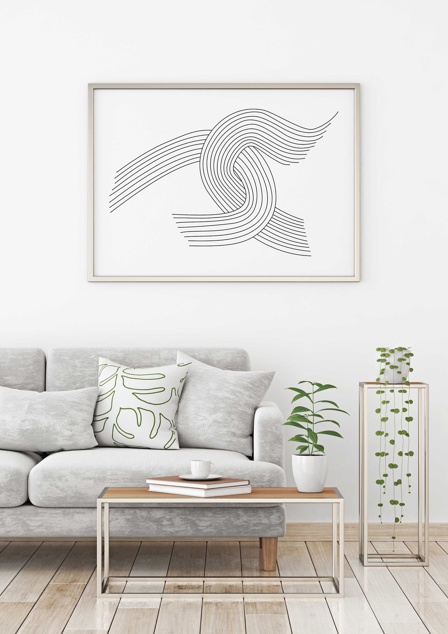 Cool Modern Line Drawing Abstract Art Print