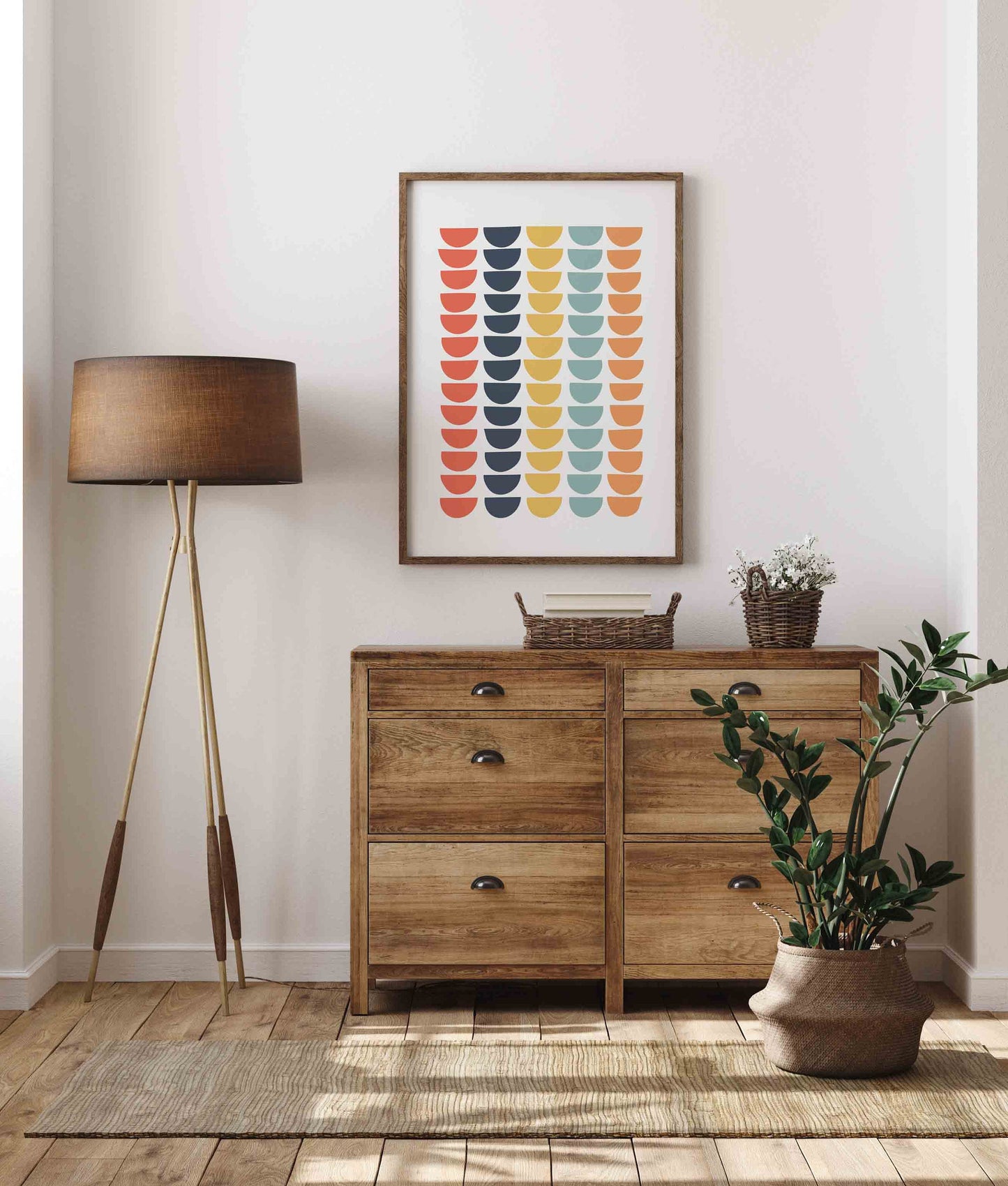 Cute Colorful Mid Century Scandi Art Print