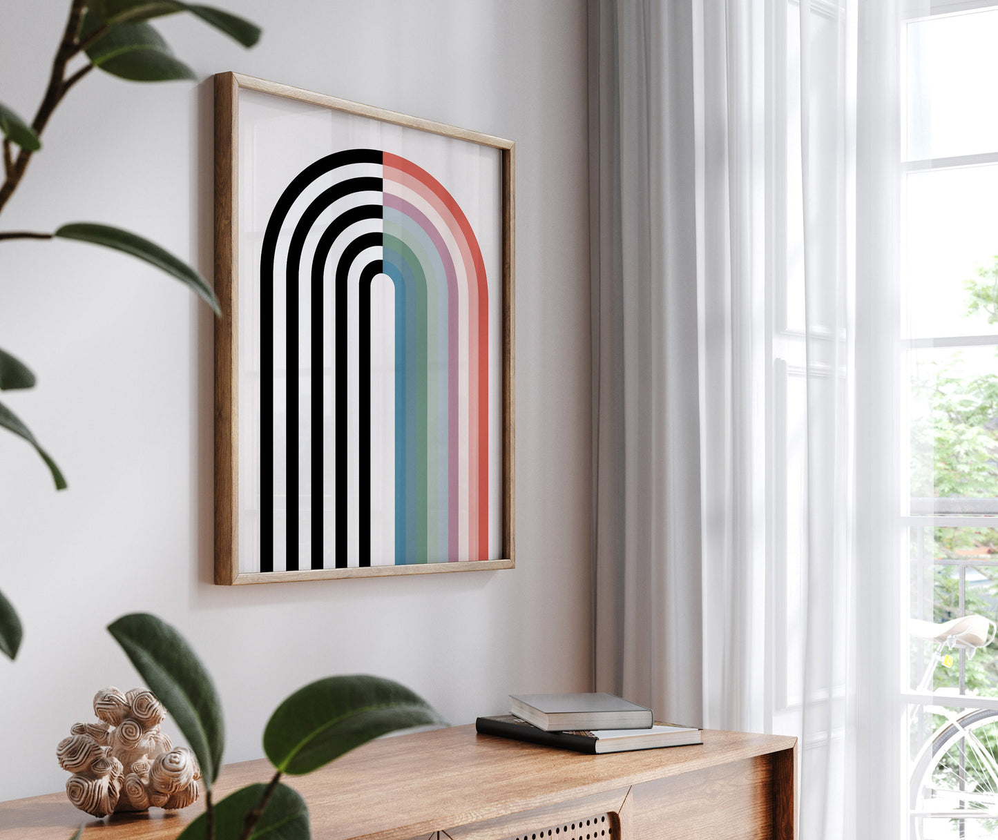 Colorful and Black and White Rainbow Print