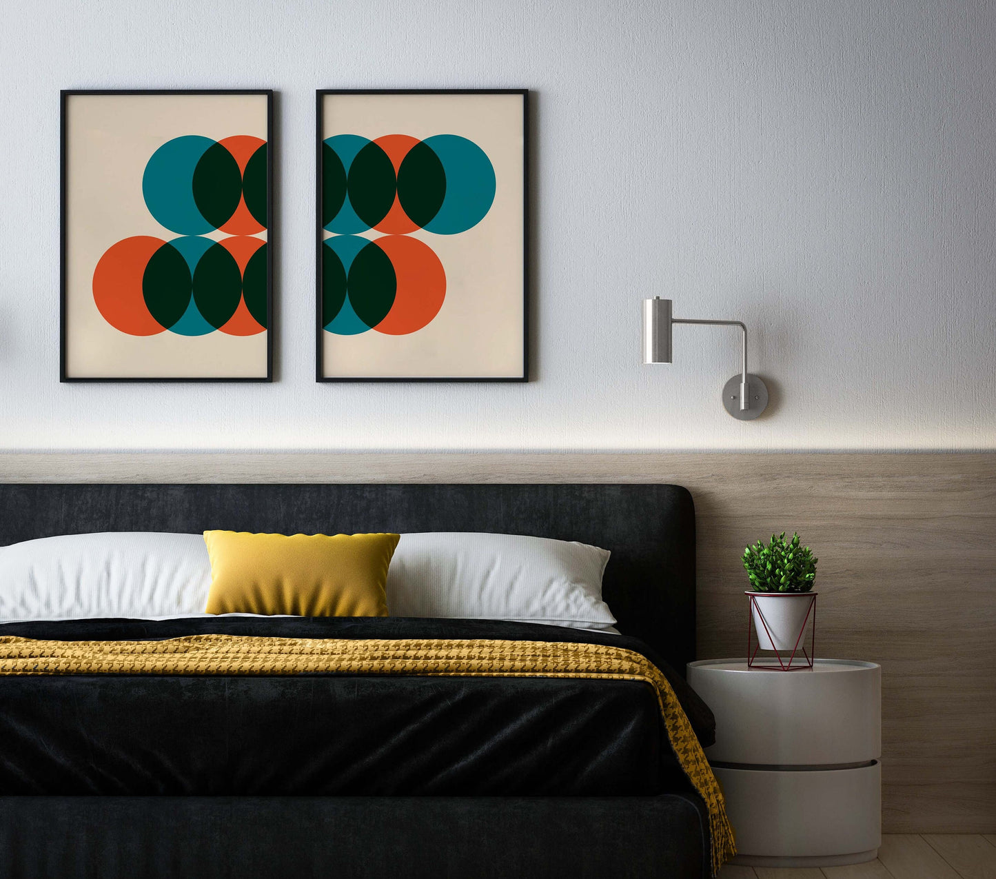 Set of 2 Retro Circles Poster Prints