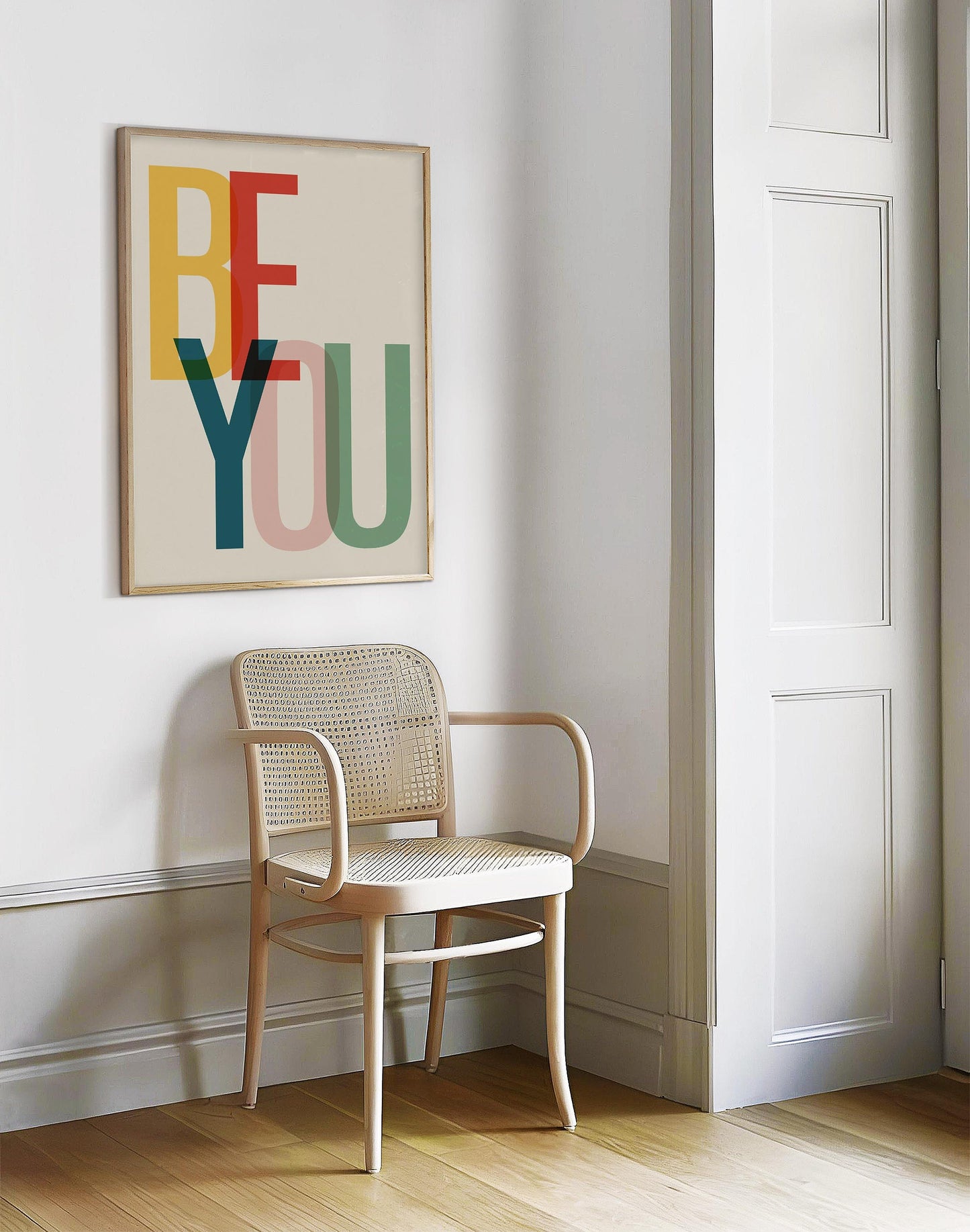 Colorful BE YOU Text Art Print