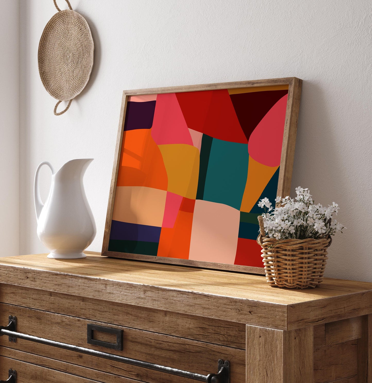 Large Abstract Patchwork Modern Art Print