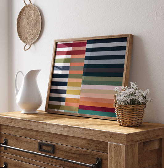 Bright Colorful Striped Art Print