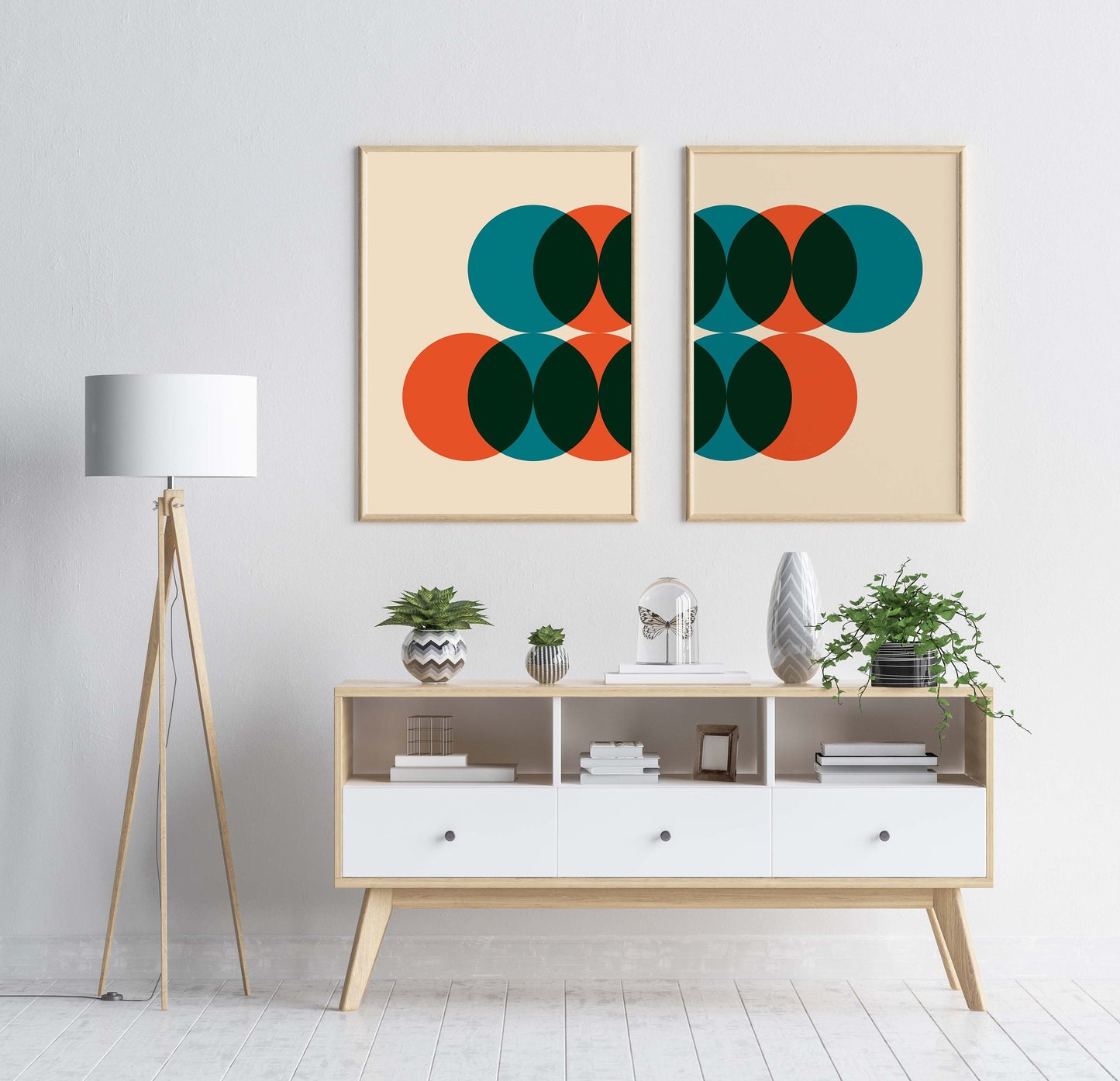 Set of 2 Retro Circles Poster Prints