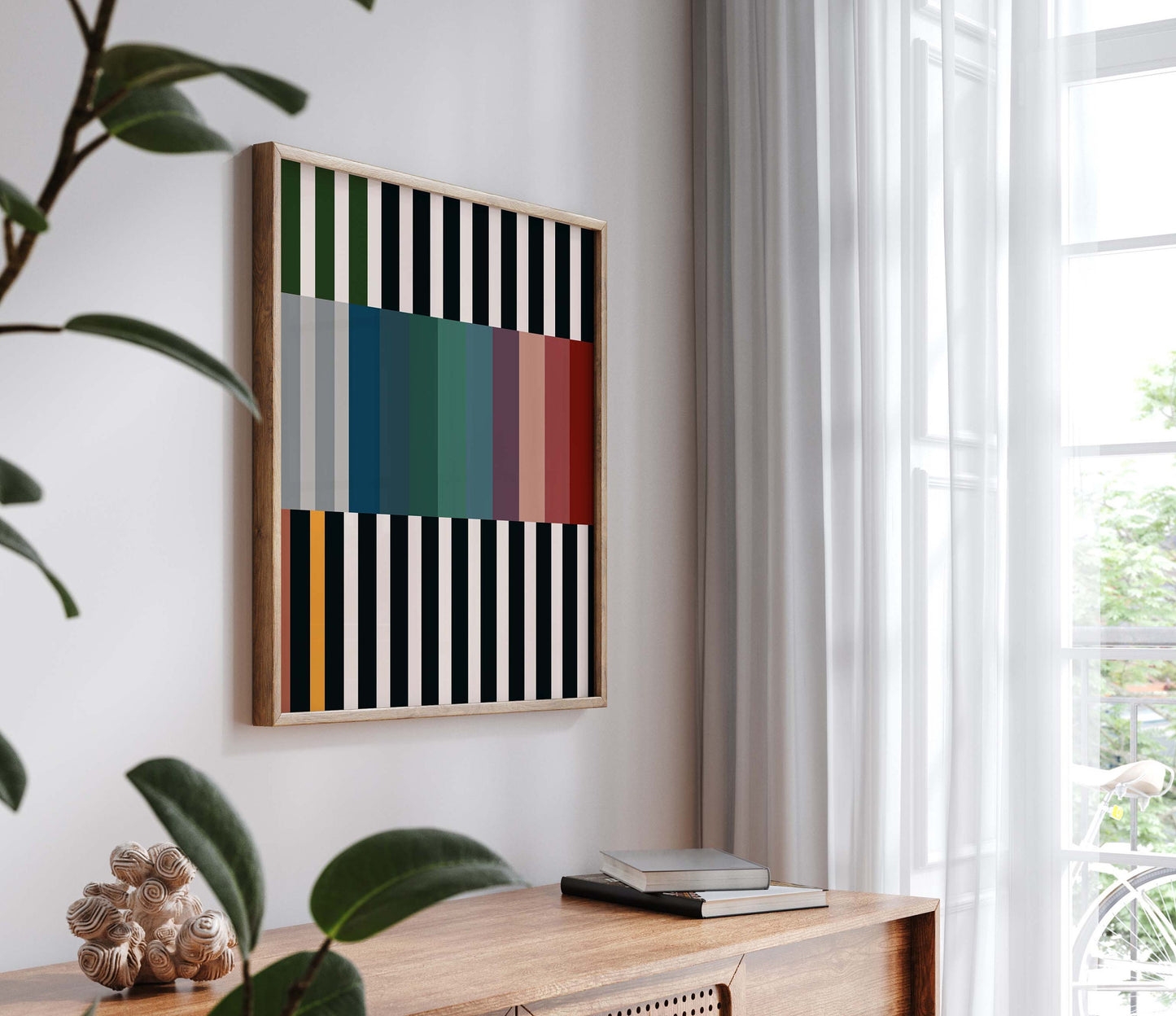 Bold Colorful Striped Abstract Wall Art Print