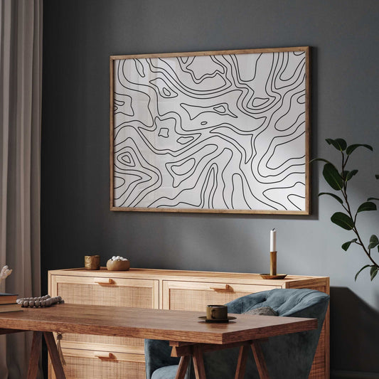 Minimalist Art Line Art Topography Art Print