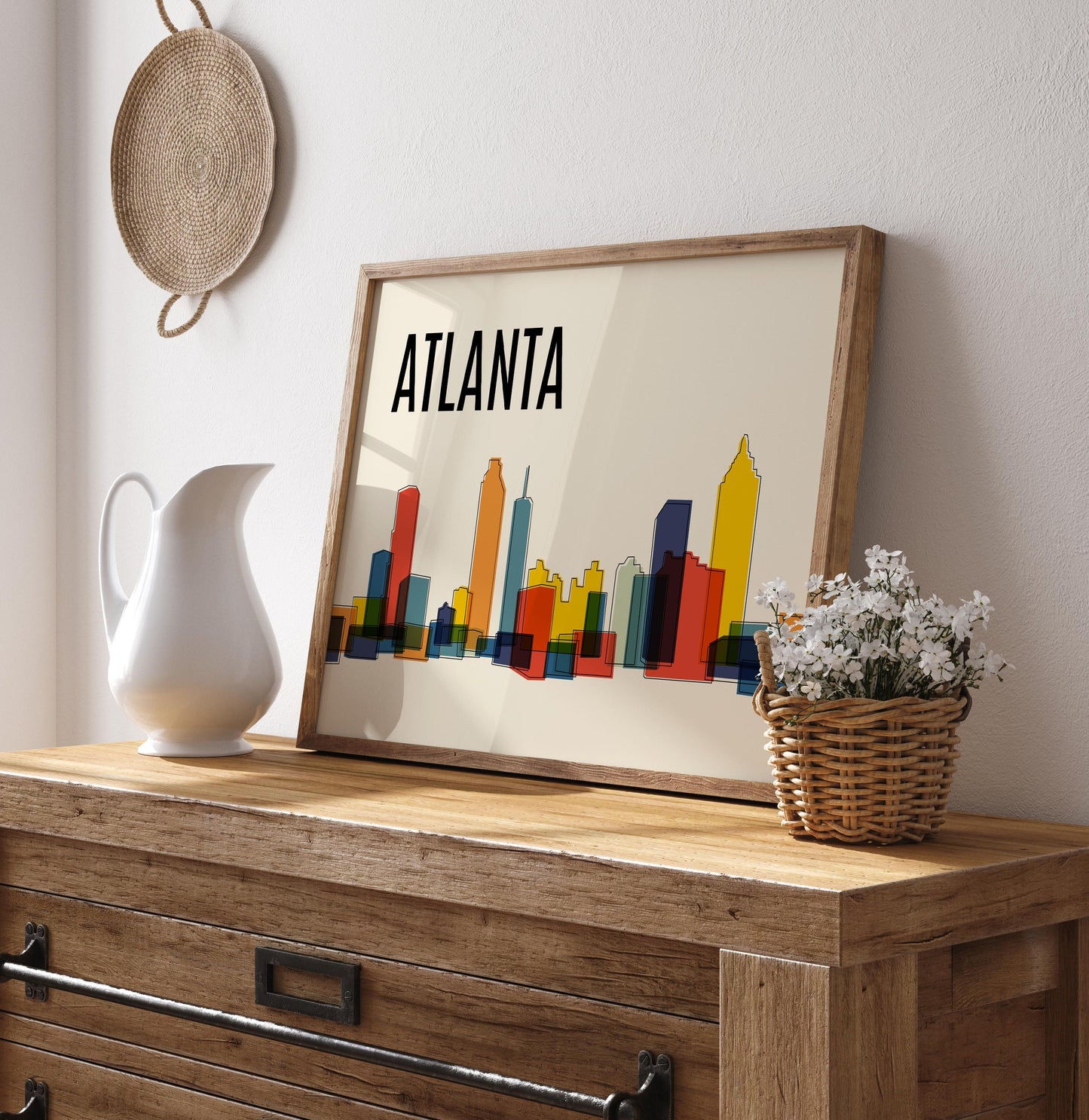 Colorful ATLANTA Skyline Wall Art Print