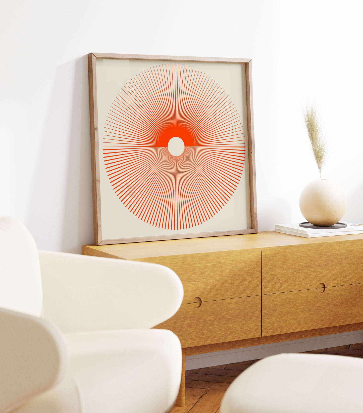 Red Sun Burst Print Sun Print Boho Sun Wall Art Modern Abstract Line Art Boho Modern Wall Decor Sunshine Print Mid Century Poster Square Art