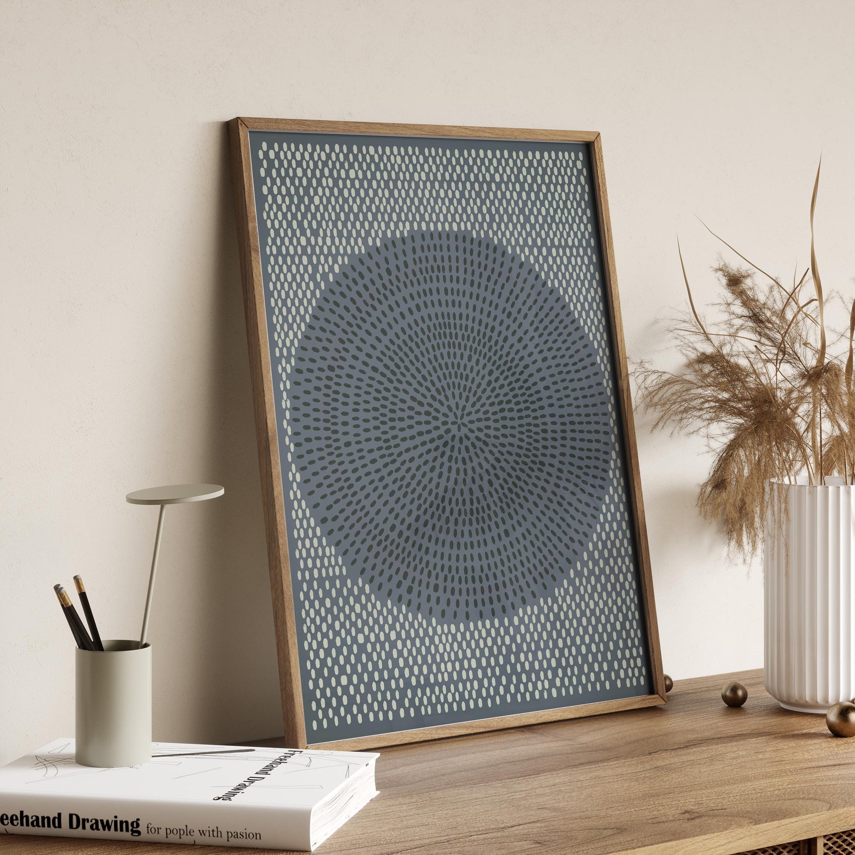 Cool Blue Abstract Illustration Art Print
