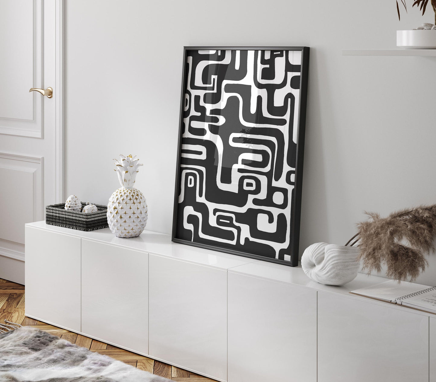 Cool Black and White Geometric Art Print