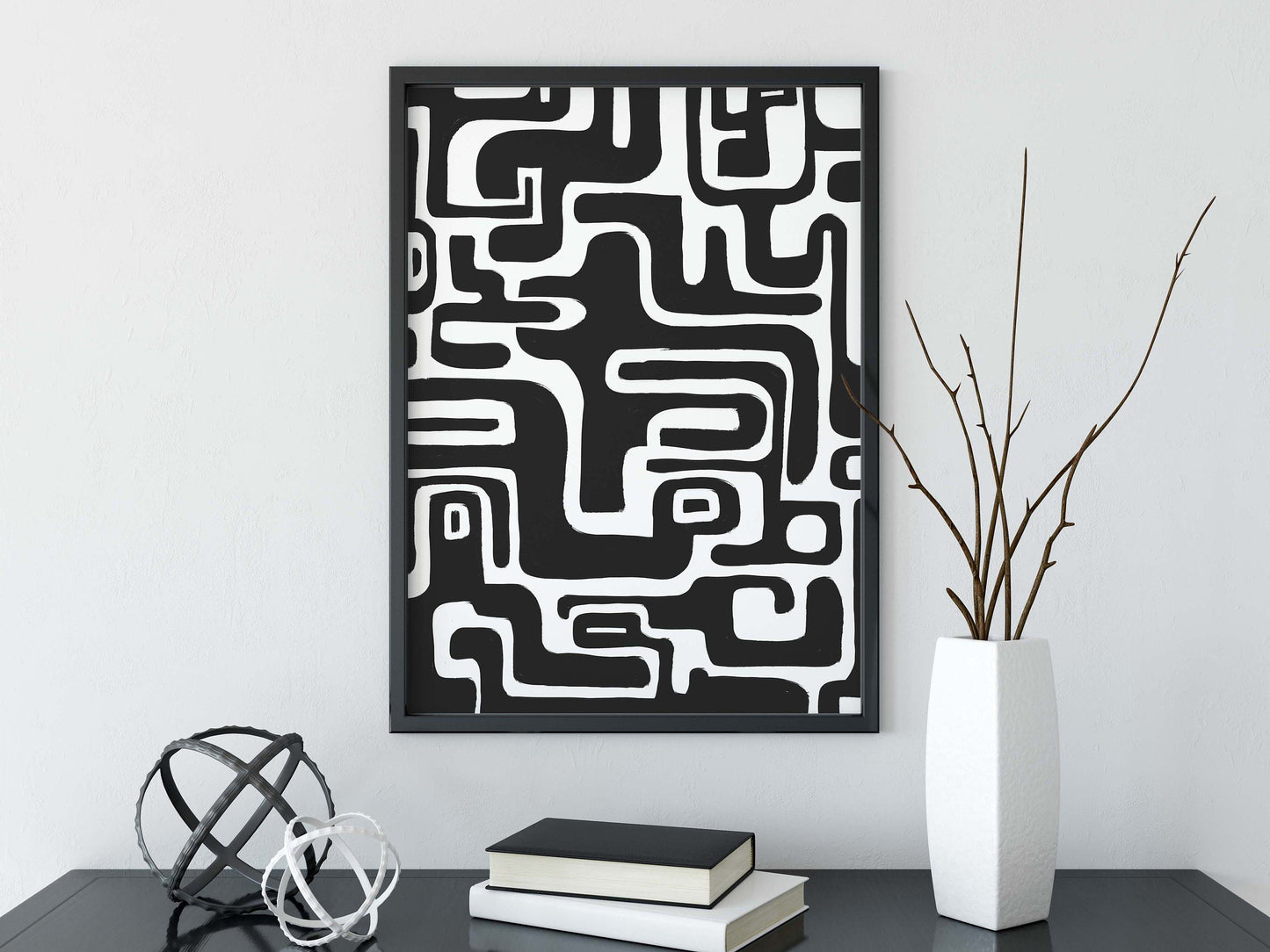 Cool Black and White Geometric Art Print