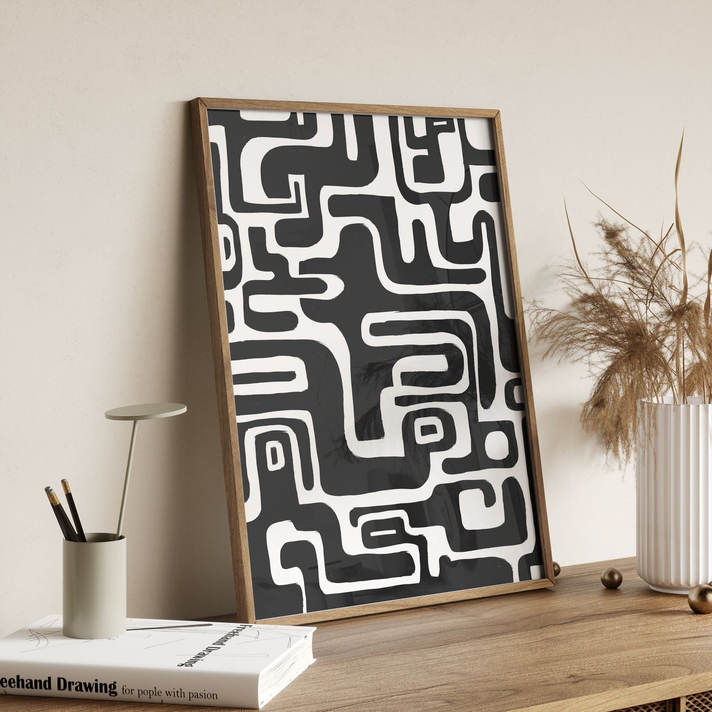 Cool Black and White Geometric Art Print