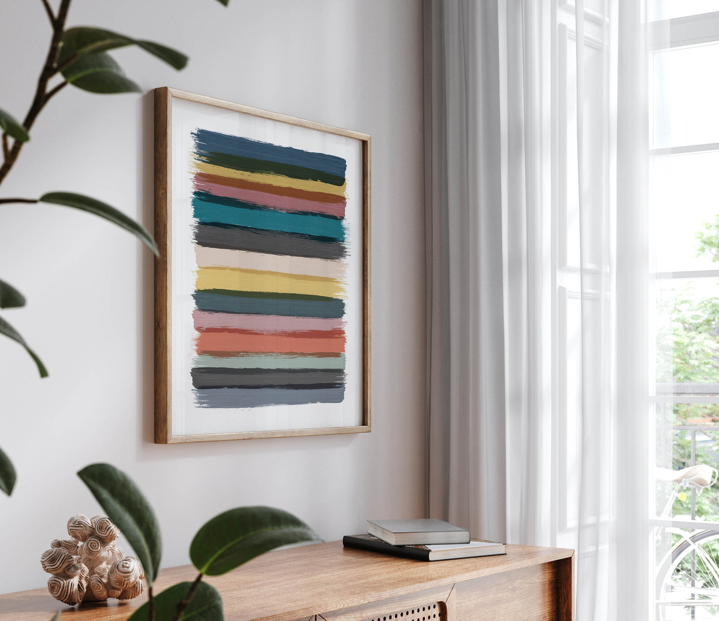 Colorful Abstract Painting Brush Line Art Print
