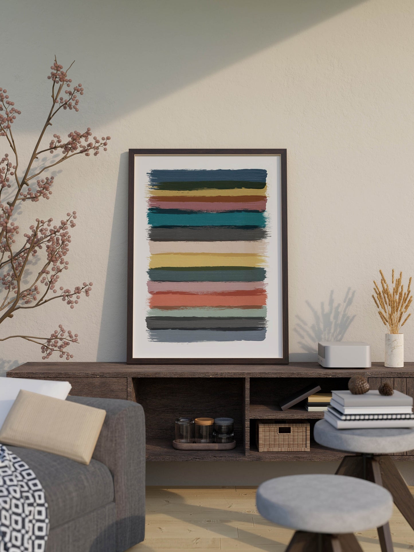 Colorful Abstract Painting Brush Line Art Print