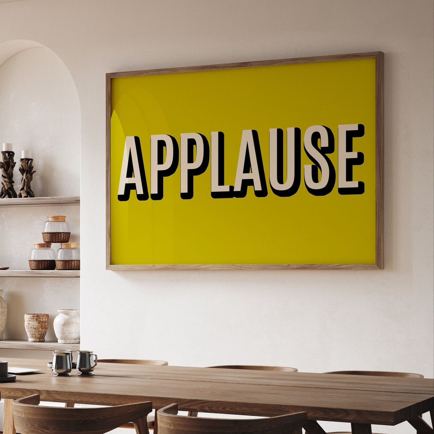 Cool Yellow Applause Text Art Print
