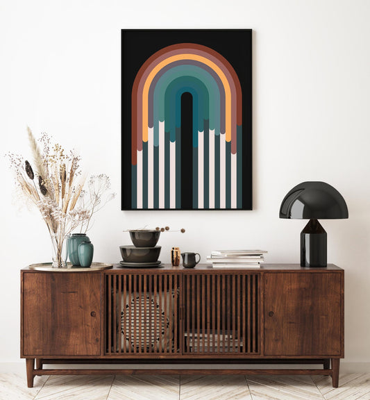 Bold Colorful Modern Art Rainbow Print
